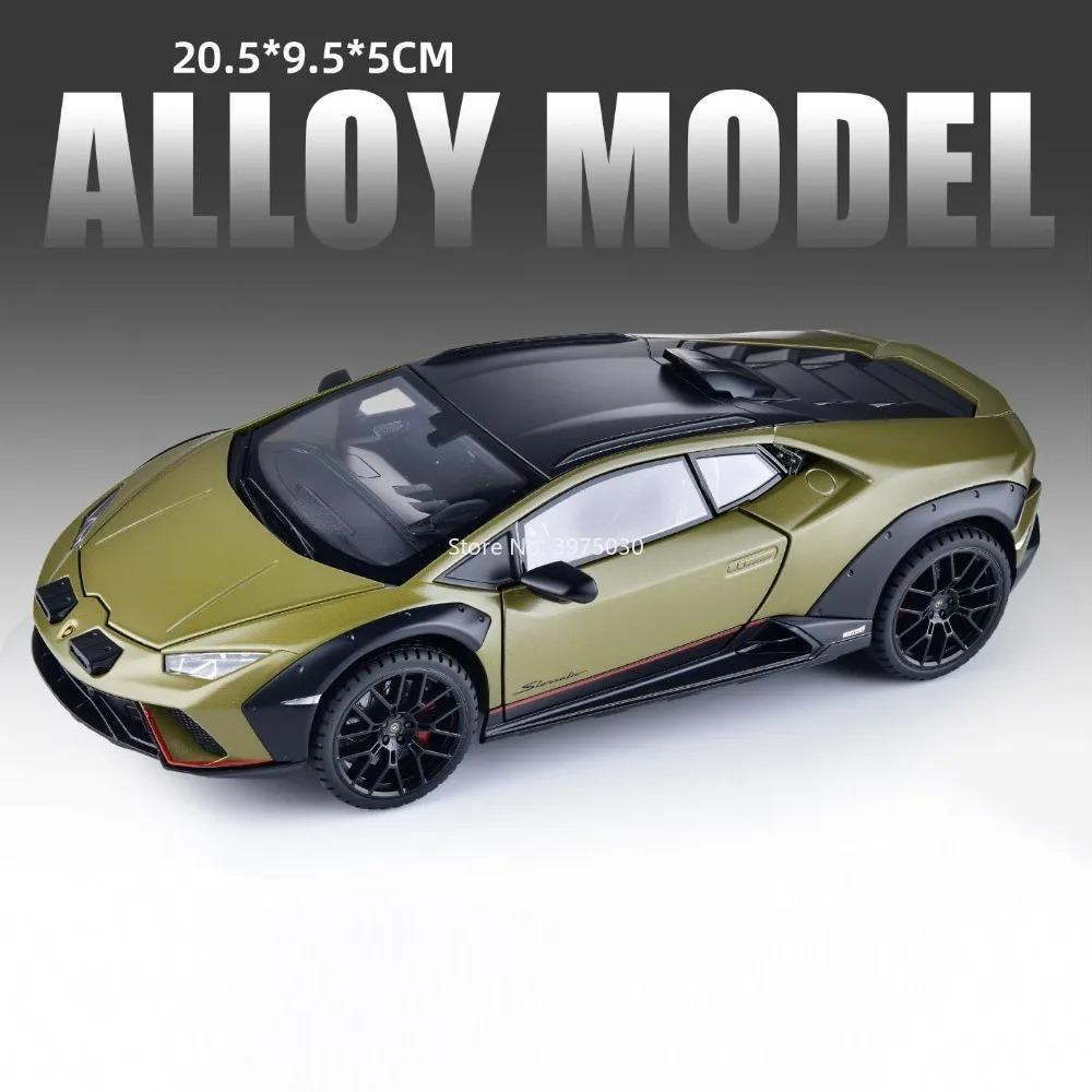 1:24 Tourbillon Huracan Sterrato Cars Alloy Toys Diecast Models Wheel Pull Back Doors Opened Sports Car Light Music Cars Boy Toy
