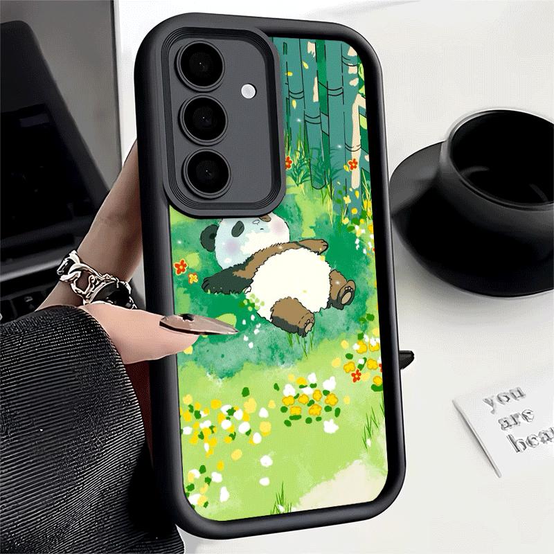 Phone Case for Samsung Galaxy A17 A16 A15 A14 A13 Cute Cartoon Panda A56 A36 A26 A55 A35 A25 A54 A34 A24 A53 A33 A23 A07 A06