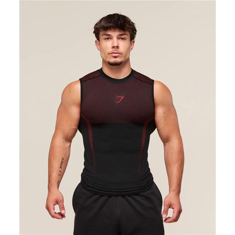 Herren Fitness Kompressions Langarm Sport T-Shirt Schnelltrocknend Dehnbar Laufen Training Radfahren Top XXL brown
