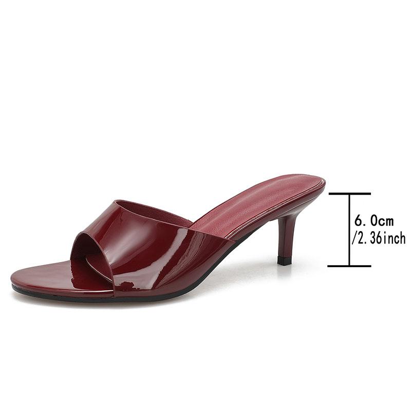

Модная обувь винного цвета, средний каблук, женские туфли-лодочки, новая 2025, женская, неглубокая, модная, круглый носок, женские каблуки, шлепанцы, сандалии 36