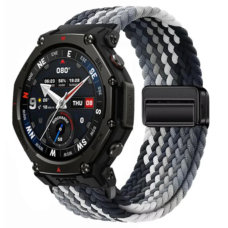 20/22mm Nylonový řemínek pro Amazfit Helio/T-Rex3 Pro 48/44mm Pásek s magnetickou přezkou Amazfit Active 2/2 Square/Balance 2 Náramek