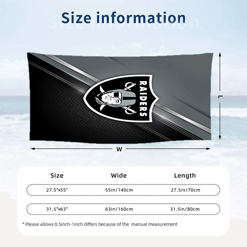 Las Vegas Raiders Fashion Beach Towel Portable Soft Quick Dry Towel For Swimming Camping Holiday Use