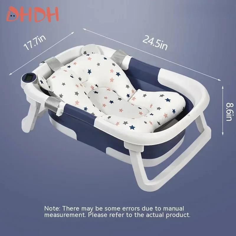 Large Folding Baby Bathtub Real-time Temperature Silicone Baby Take A Bath Bathtub Non-Slip Foot Bath Bucket Bathroom