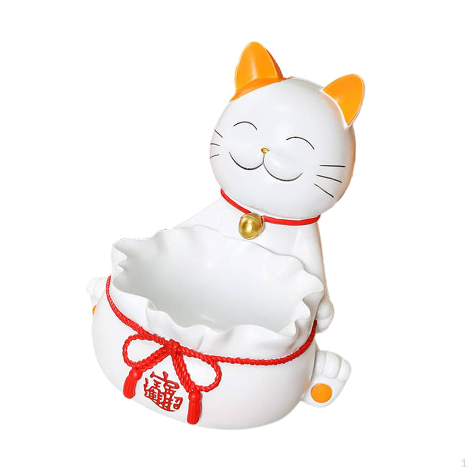 

Статуя счастливого кота, фигурка из смолы, лотки для конфет, чаша с сокровищами, лоток для хранения скульптуры удачи