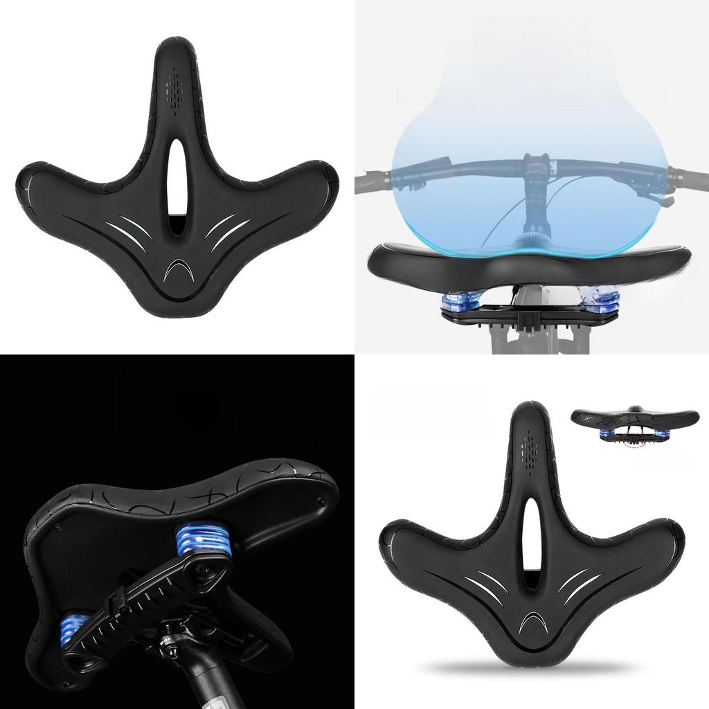 Bicycle Saddle Wide Comfortable Cushion With Shock Absorption For Commuters