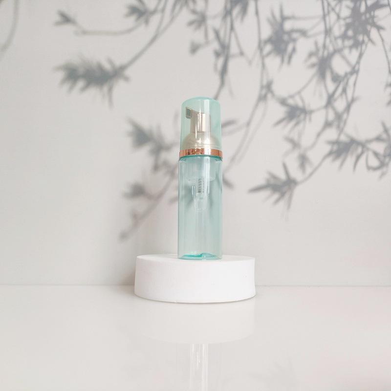 60ml Portable Transparent Green Facial Cleanser Foaming Bottle