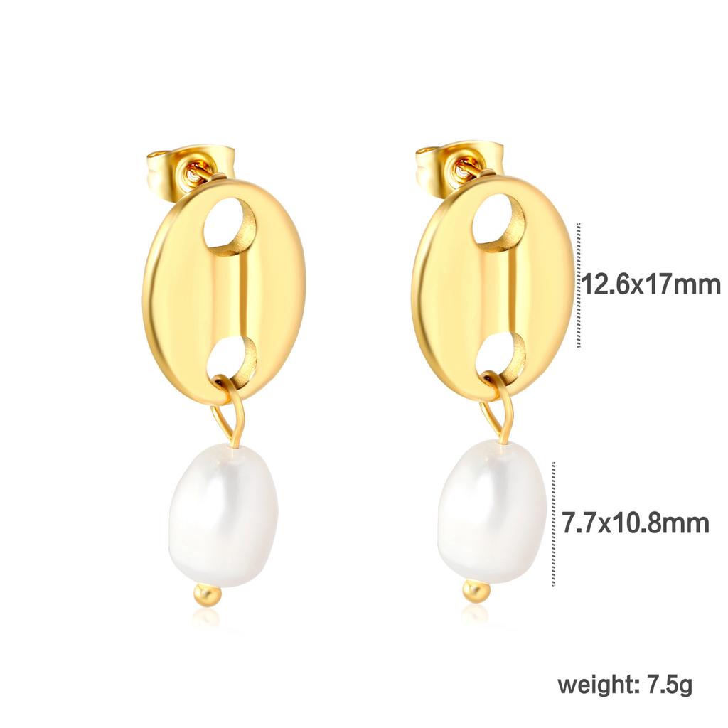 Elegant Baroque White Pearl Earrings Fashionable High-End Pearl Jewelry
