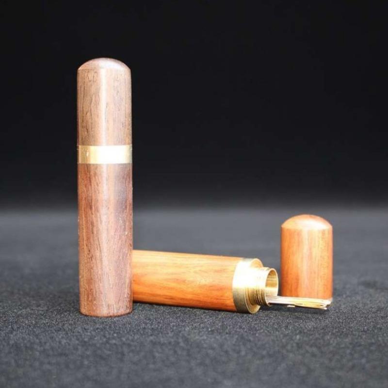 1PC Portable Wood Needle Box with Bucket Case Craft Multifunction Indoor Outdoor Toothpick Holder Organizer for Hiking Camping