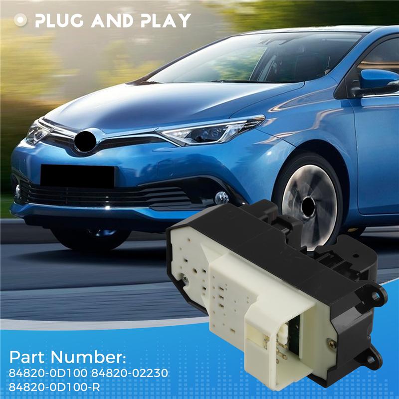 

Portable Power Master Window Control Switch Window Glass Lift Switch For Toyota Yaris Rav 4 Corolla 2005-2011 RHD 84820-0D100 (Black,NONE)