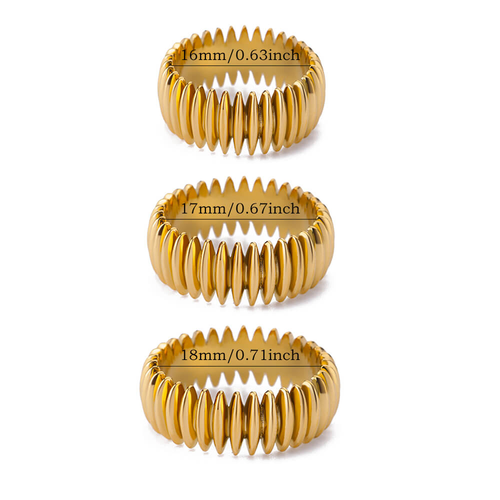 Gothic Stripe Rings for Women Stainless Steel Gold Color Ring Vintage Couple Band Aesthetic Jewelry Finger Accessories anillos