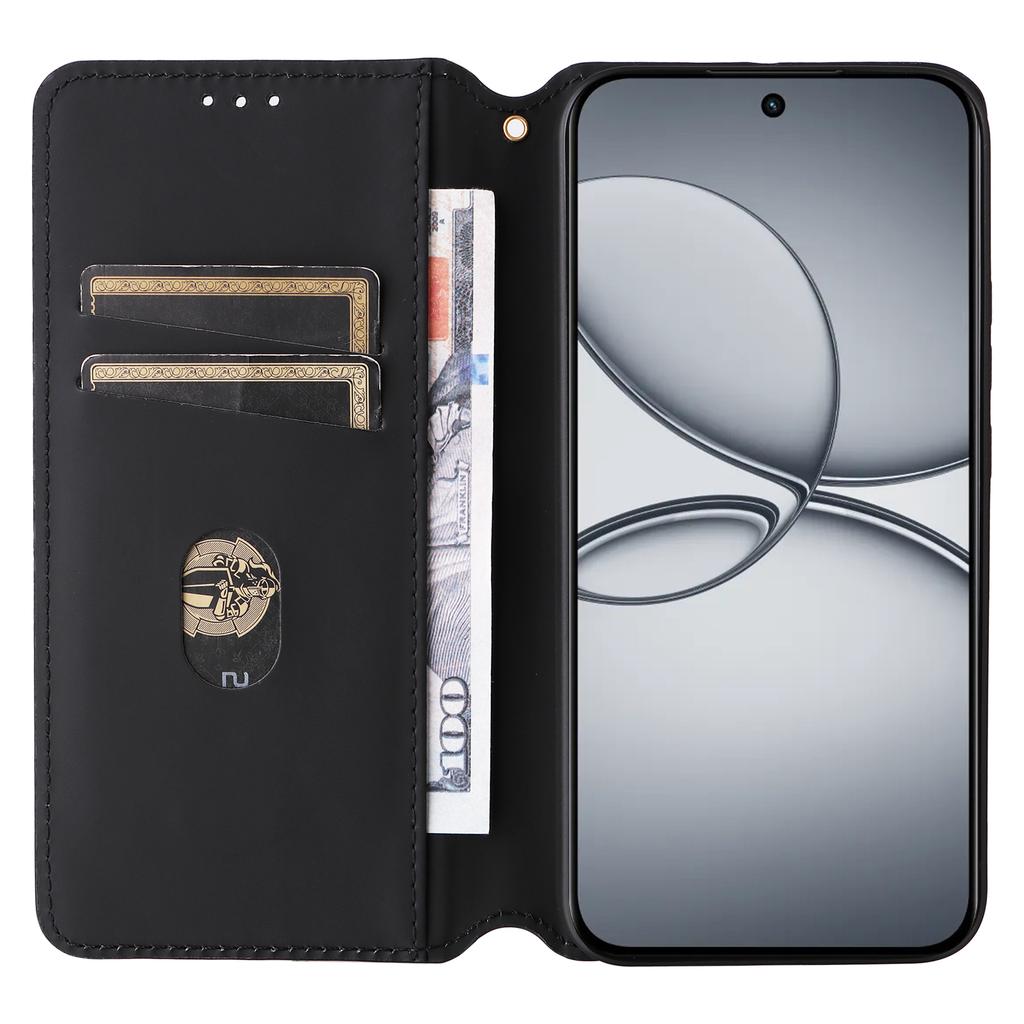For Realme 15T 5G Case Wallet Rhombus Imprinted Leather Phone Cover