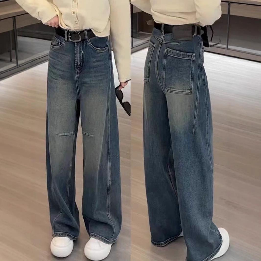 

Autumn/Winter Plus Size High Waist Wide Leg Jeans for Pear Shape Women 4XL