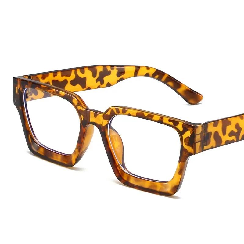 Thick Edge Square Frame Anti-blue Glasses Women Men Flat Mirror Eyewear Blocking Glasses Optical Spectacle Eyeglasses