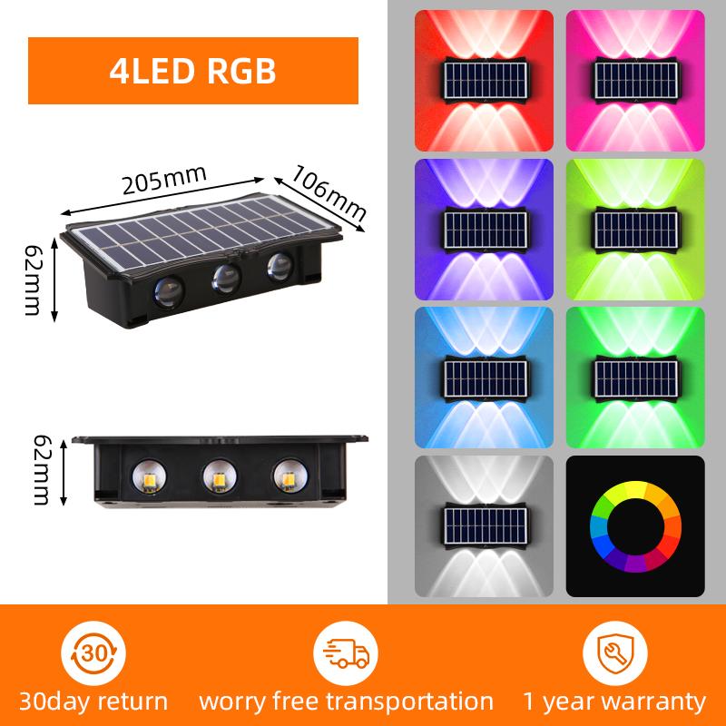 Solar Wall Lamp Outdoor Solar Lights Waterproof Up And Down Luminous Sunlights Home Balcony Yard Decor Garden Solar Wall Light