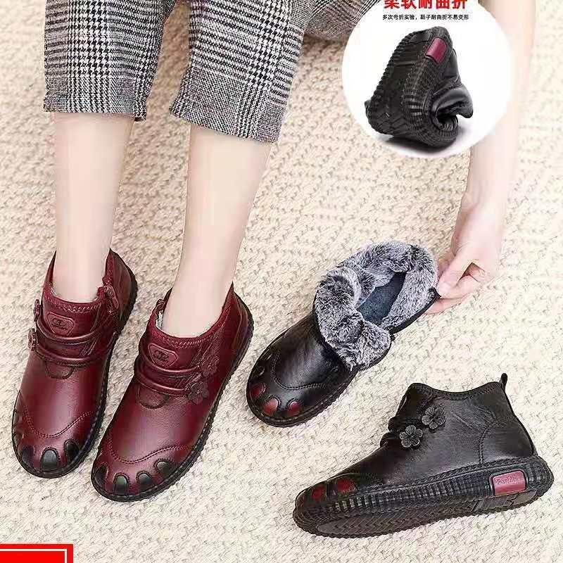 Womens Winter Warm Faux Fur Lined Snow Boots Mid-Calf Slip-On Side Zip Comfortable Casual Indoor Outdoor Shoes