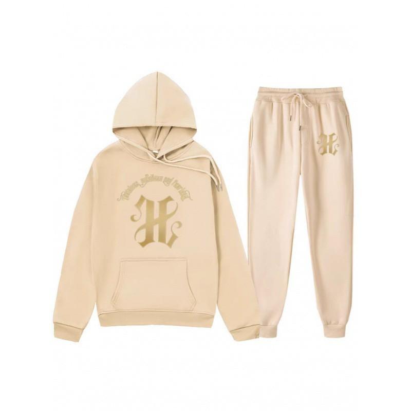 Herren Kapuzenpullover Mit Gotischem Bogen Buchstaben Druck Fleecegefüttert Lässiger Pullover