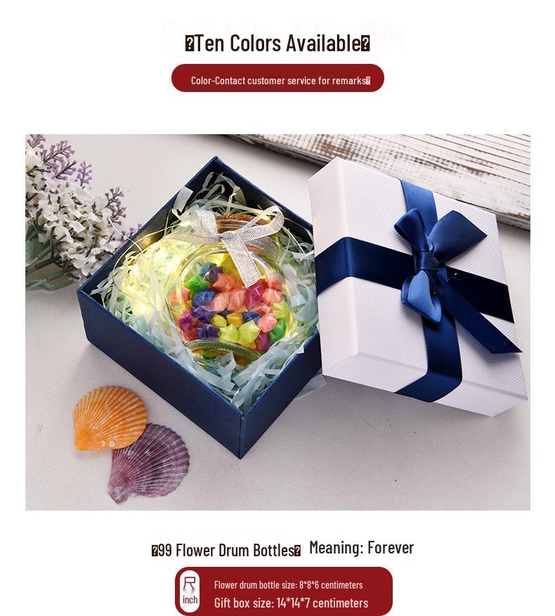 Pentagon Folded Star Tube - Lucky Star Straw Material Wishing Bottle Gift for Students