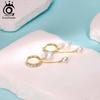 ORSA JEWELS 14K Gold 925 Sterling Silver Dangle Pearl Earrings with Handpicked Natural Baroque Pearl for Women Jewelry GPE126