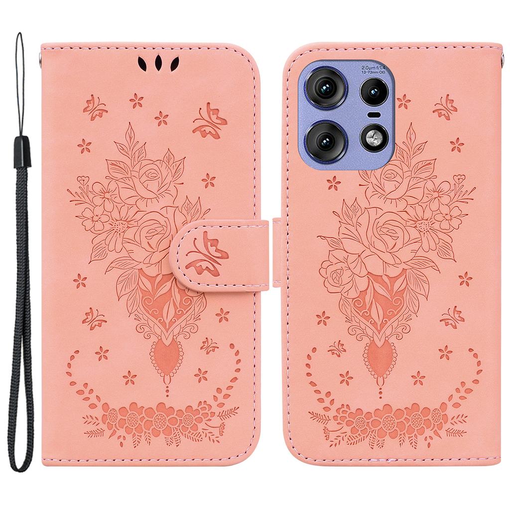 For Motorola Edge 50 5G/Edge 50 Pro 5G Case PU Leather Wallet Floral Phone Cover