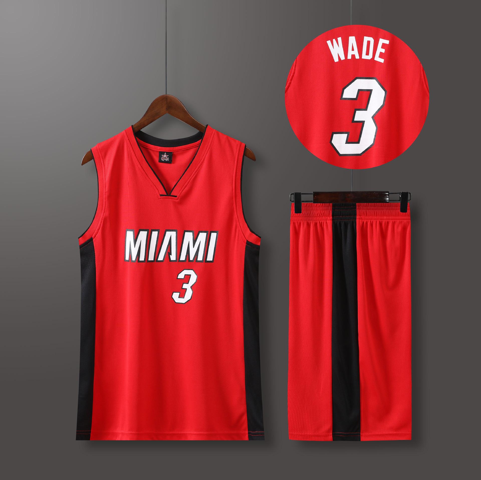 Баскетбольная майка Miami Heat Красная №3 Дуэйн Уэйд 24