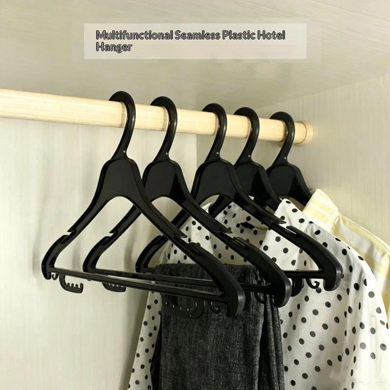 Multifunctional Plastic Clothes Hangers Sturdy Frame Non Slip Grooves 20 Pack Practical Housewarming Gift for New Homeowners