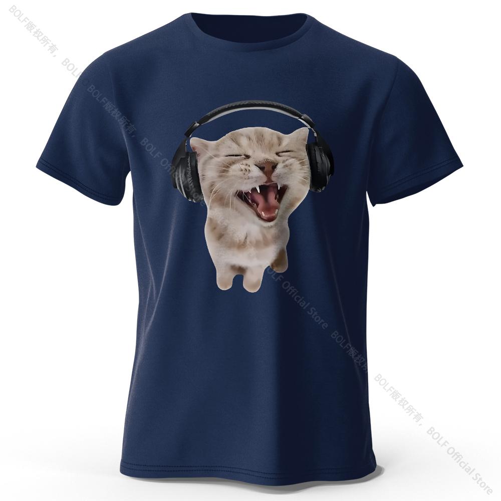 

Футболка с принтом Kawaii Cat Harajuku из 100% хлопка, мягкая и дышащая, с круглым вырезом и короткими рукавами, в милом стиле унисекс XXXL тёмно-синий