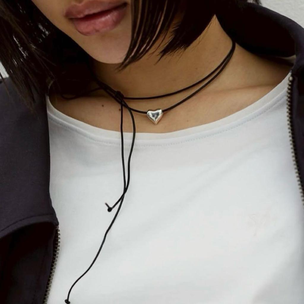 Used Style Mixer SILVER925 Heart Necklace Novelty