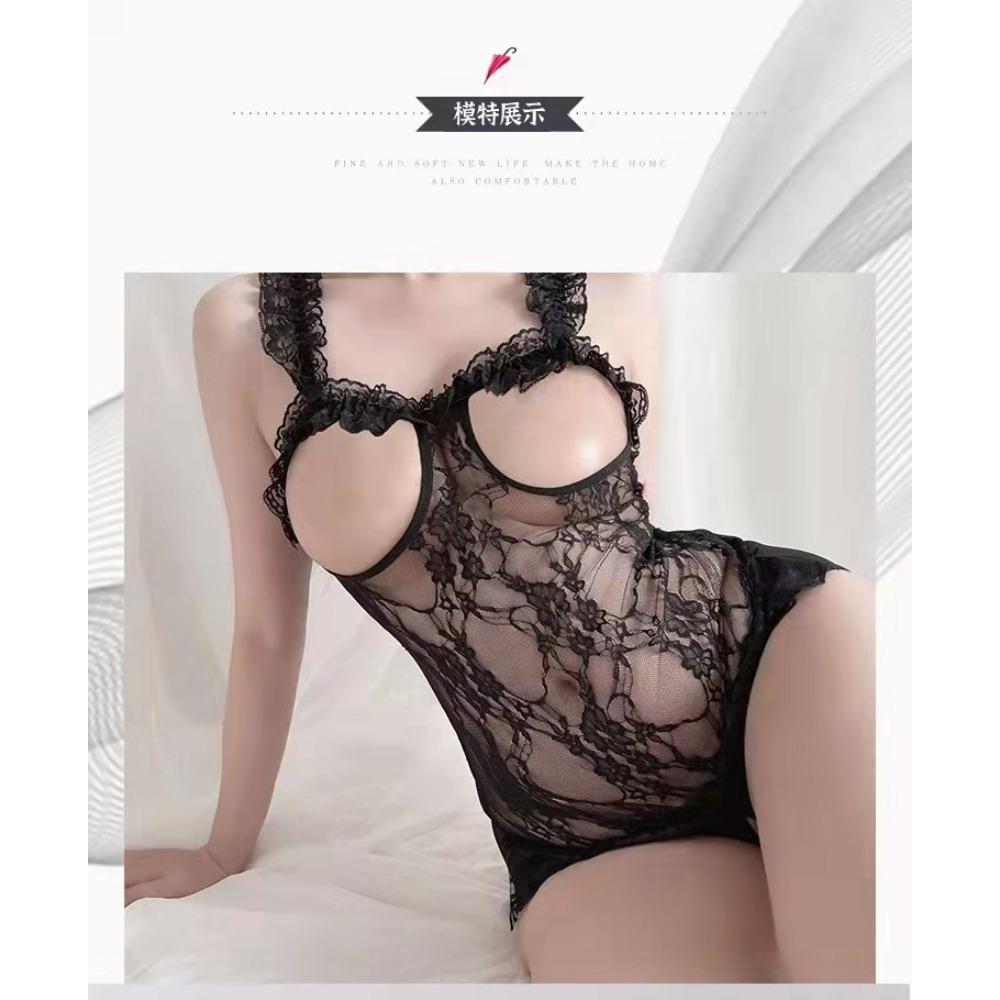 Erotic Underwear Sexy Onesie Pajamas Women's Open File Bed Transparent Lace Hot Uniform Temptation Set Wholesale