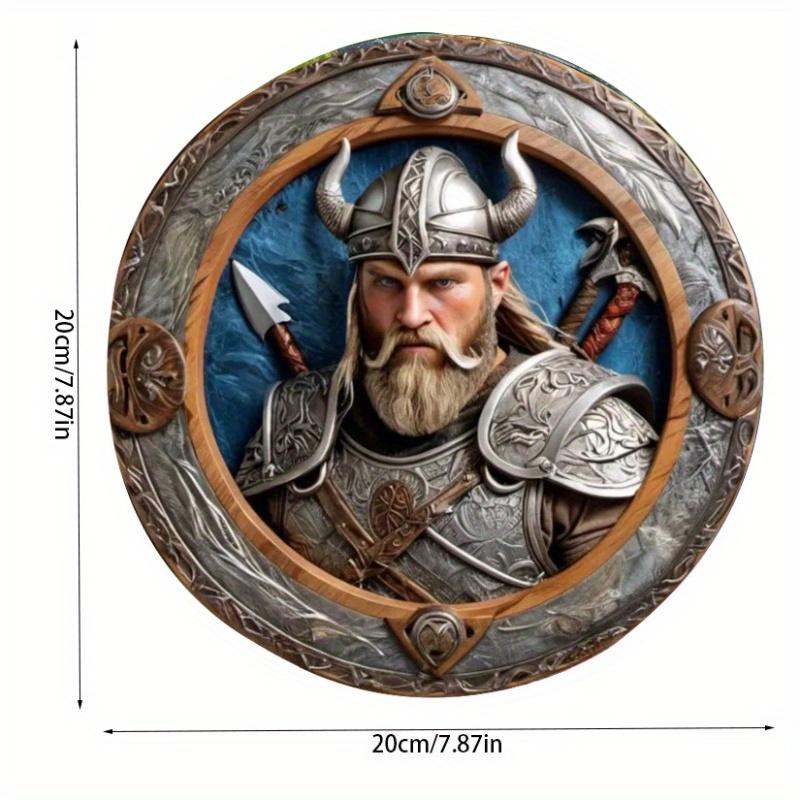 

2d Flat 20*20cm, Vintage Viking Warrior Wooden Wall Art, Perfect Gift for Men, Father s Day, Farmhouse Holiday Decor, for Home, Kitchen, Bedroom, Bar. 20x20cm