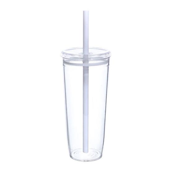 Portable Straw Cup 20oz Colorful Tritan Tumbler for Iced Coffee Juice Tea Milk Dishwasher Safe Drinkware Gift for Teens