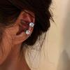 1Ps Delicate Zircon Hollow Flower Ear Clip for Women Girls Fashion Five Petal Flower Ear Cuff No Piercings Earrings Jewelry Gift