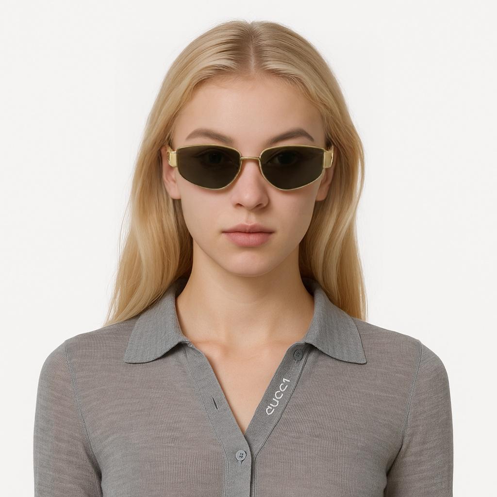 Celine Logo Cat Eye Sonnenbrille Unisex Sonnenbrille Gold CL40293U30N
