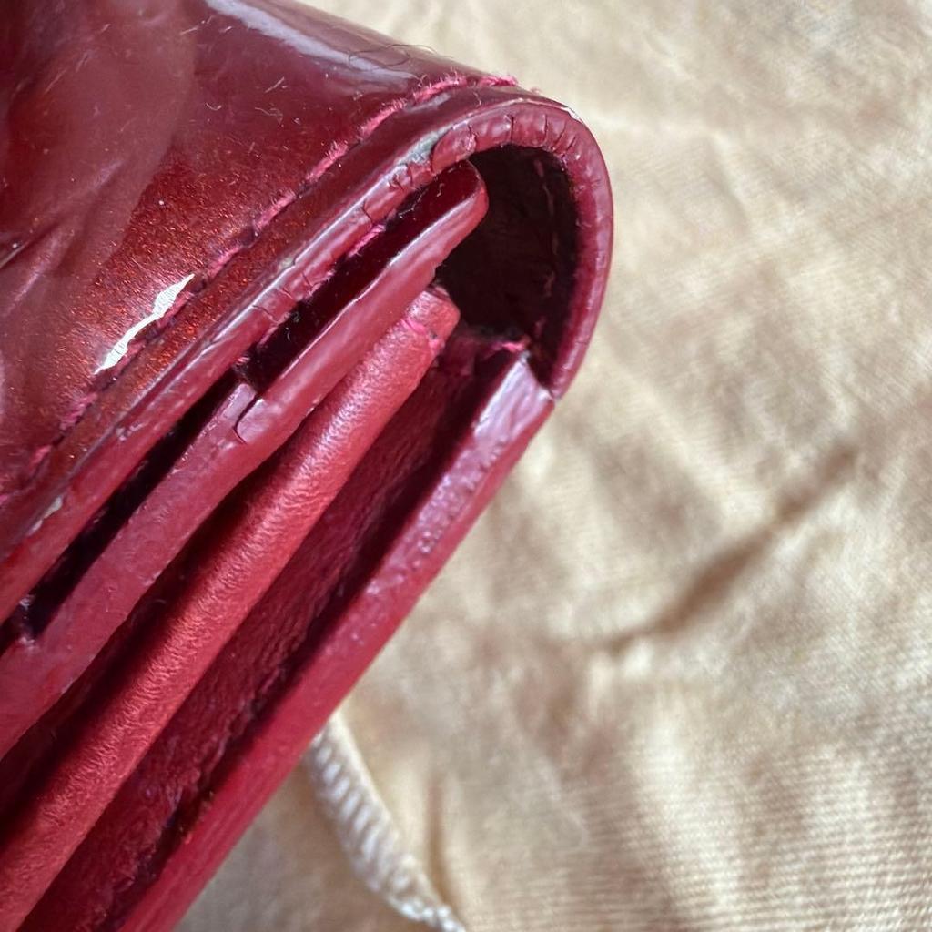 Used LOUIS VUITTON Vernis Long Wallet Red