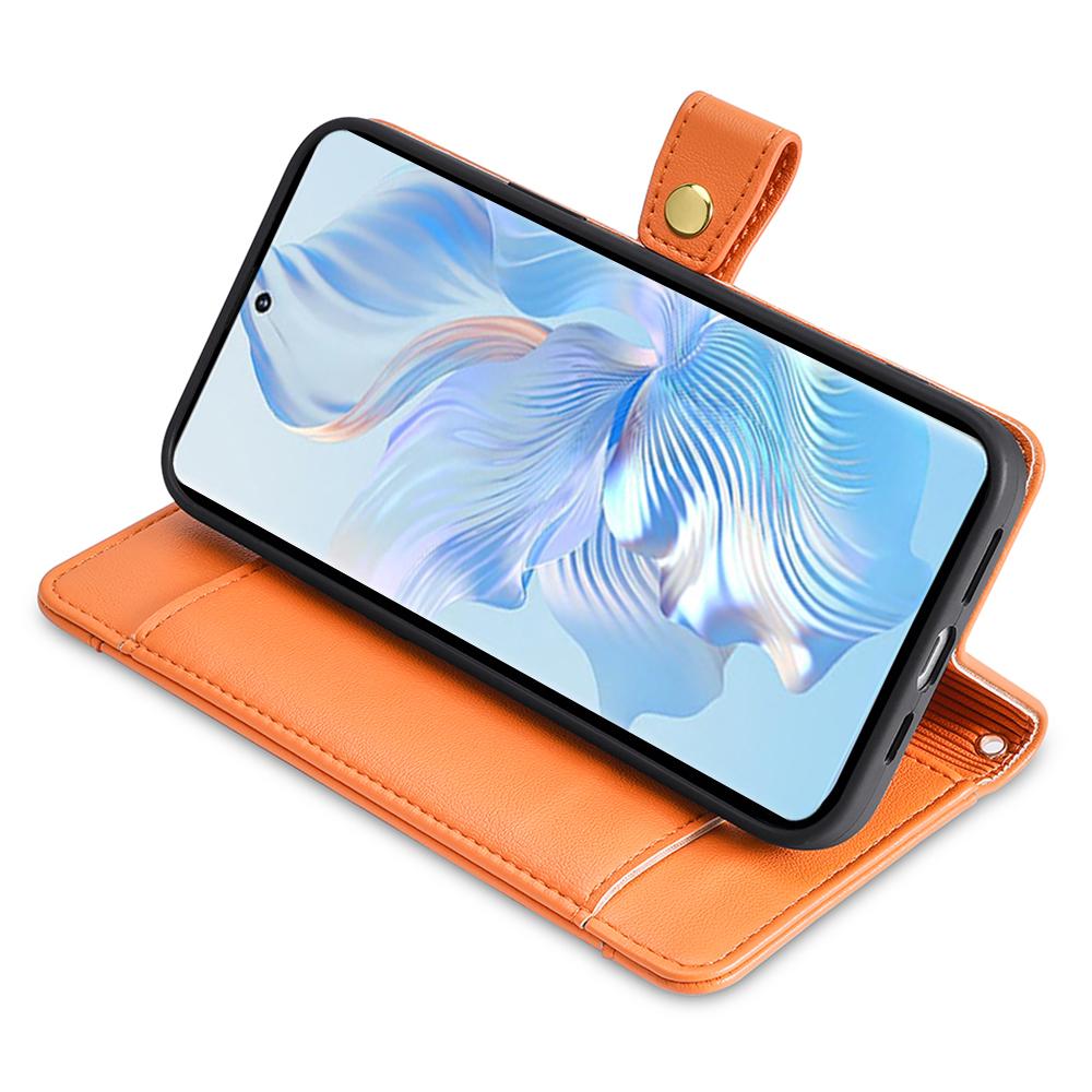 For Honor Magic6 Pro 5G Case Zipper Pocket Wallet Anti-Drop Leather Phone Cover with 2 Straps