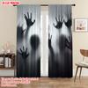 2pcs   Plane Printing Light Filtering Curtains Ghost Silhouette Polyester Easy Install (without Rod) Home Decor Use for Various