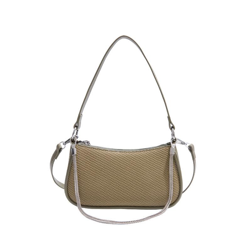 New Korean Version Fashionable Temperament Simple Chain Underarm Bag Versatile Commuter Casual Solid Color Shoulder Messenger Bag