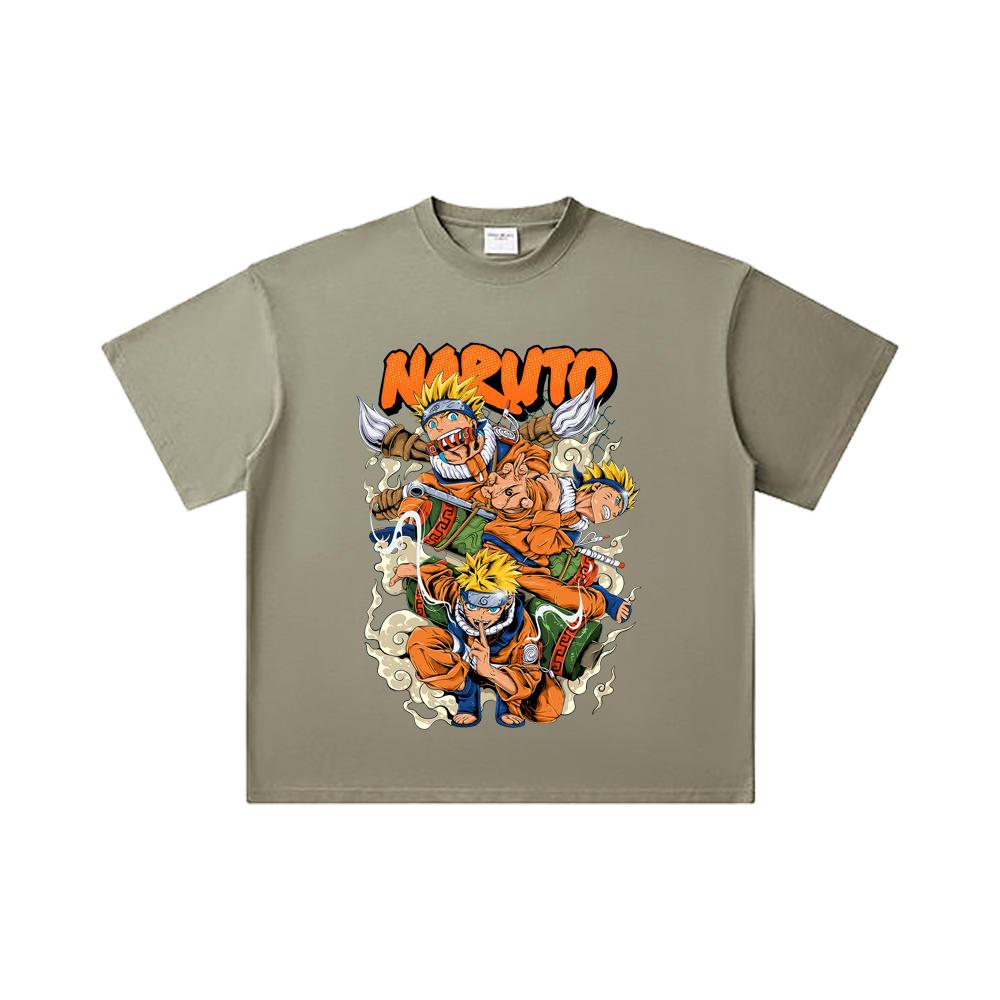 260 GSM Double Yarn 32 Count 100% Cotton Naruto V18 Print Unisex Heavy Cotton T Shirt