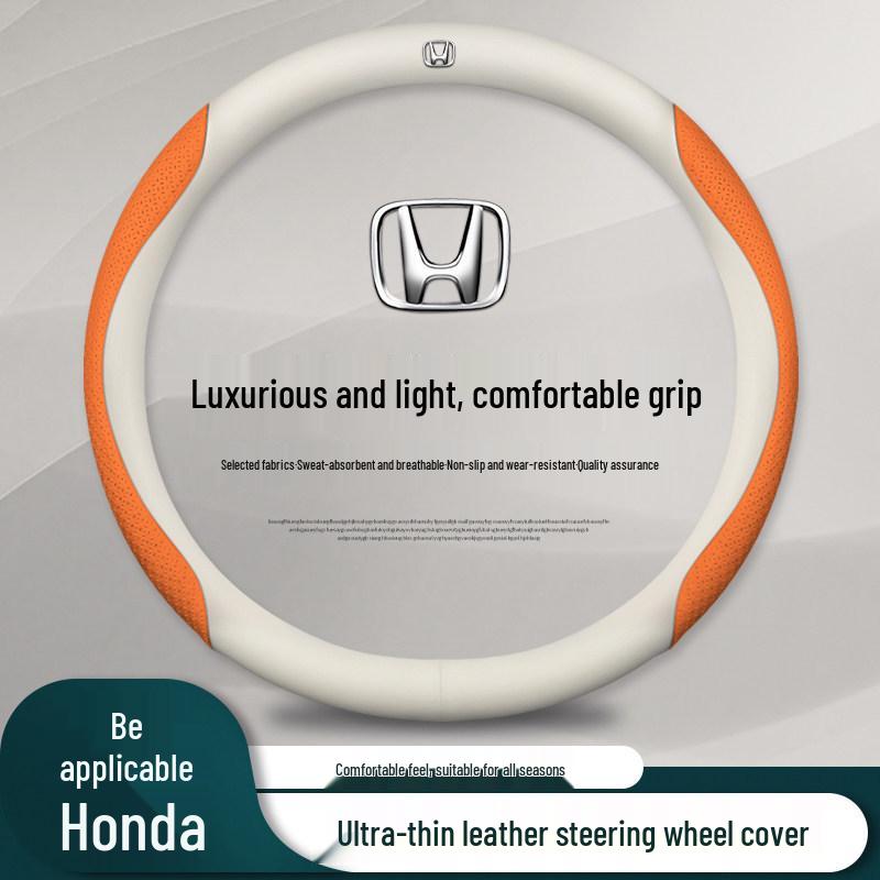Genuine Leather Steering Wheel Cover for Honda Jien Rui Gienia 17/18/19 Models - All Seasons Universal Fit