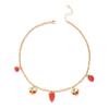 Summer Fashion Heart Cherry Fruit Pendant Necklace With Adjustable Chain For Women