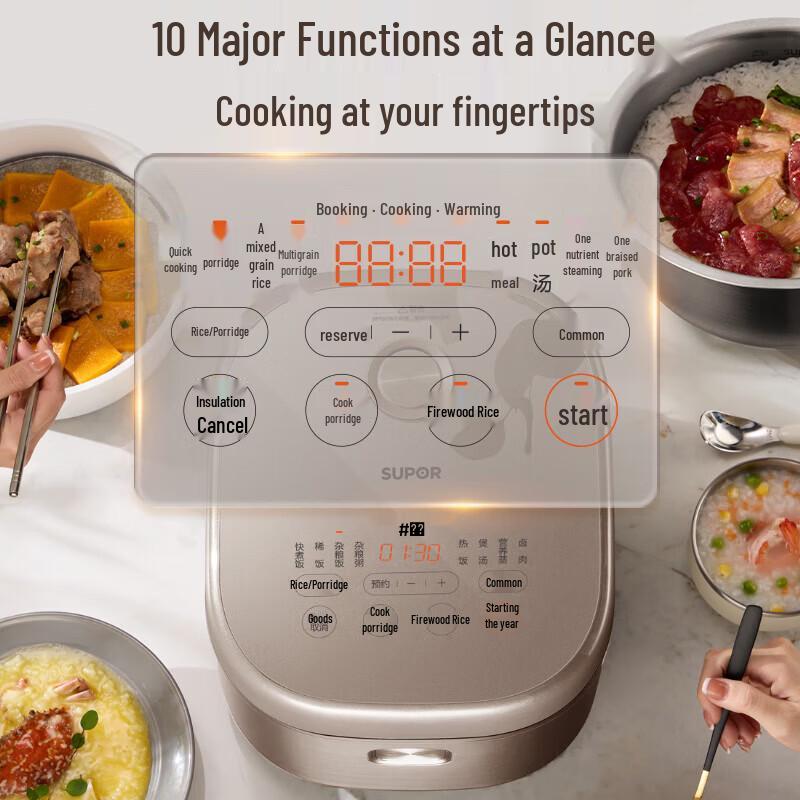 SUPOR 4L IH Stainless Steel Smart Rice Cooker