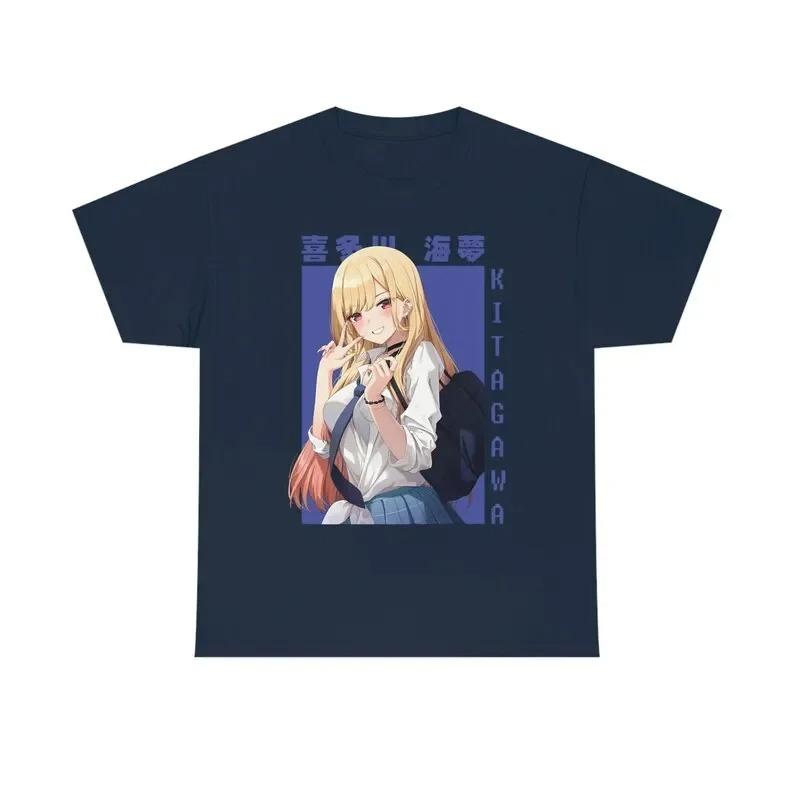 Kitagawa Marin My Dress-Up Darling Anime Graphic T-Shirt Casual Otaku Unisex Black Oversize Women And Men T-shirts
