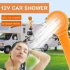 Camping Shower DC12V Portable High Flexibility Durable Plastic Rubber Ergonomic Design Easy Installation Outdoor Shower