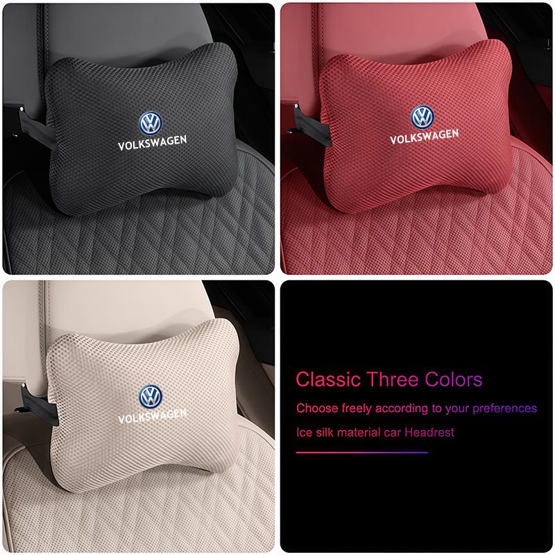 Car Seat Headrest Memory Cotton Core Neck Support Soft Pillow For VW Golf Polo Tiguan Touran Jetta Passat CC T5 GTI Caddy Arteon zf3