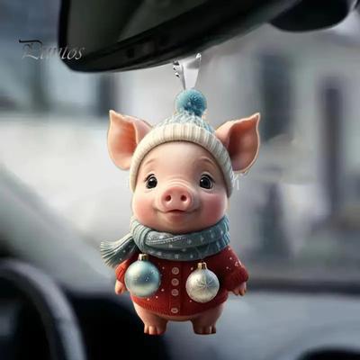 Závesný ornament Roztomilé zvieracie dekorácie Kreatívny tvar so šnúrkou Ľahko zavesiteľné auto Spätné zrkadlá Ozdobné prívesky na zavesenie