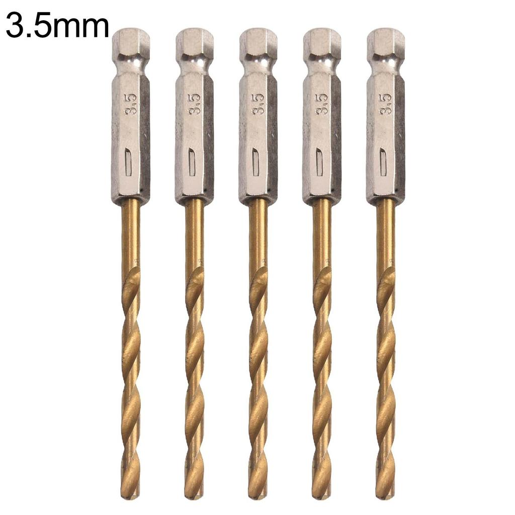 1/4 Inch Hex Shank Drill Bits 5pcs HSS Set 1 5 6 5mm Reliable Performance