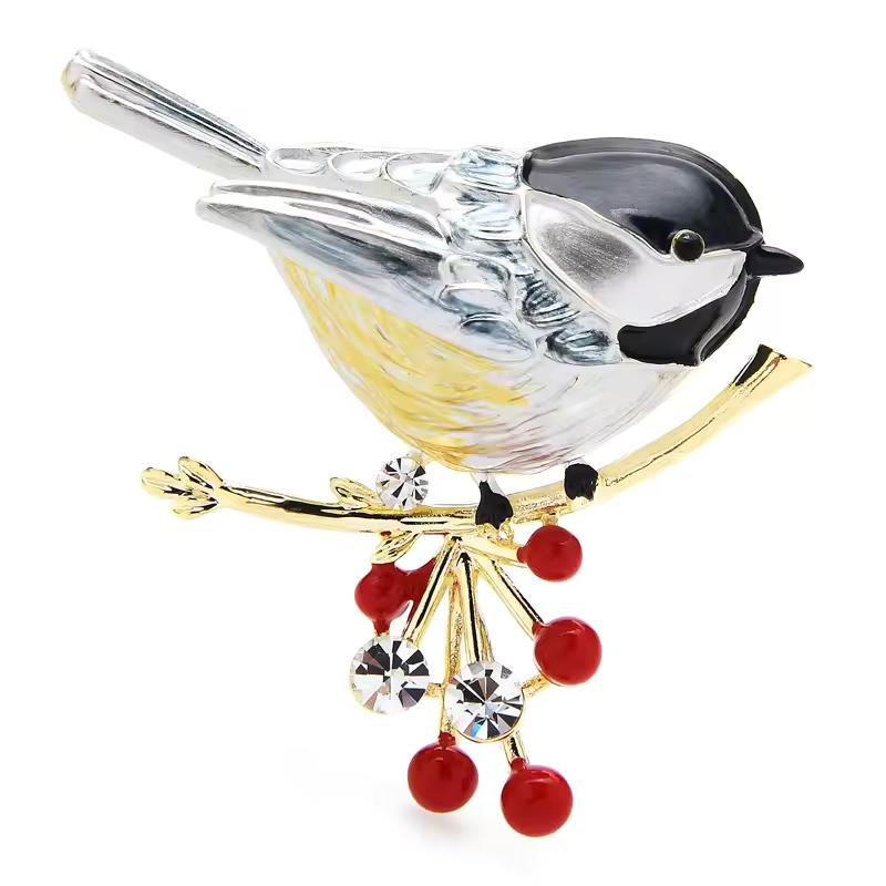 Multicolor Bird Brooch Pins Enamel Ainmal Badges New Year Jewelry Gift