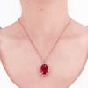 Elegant Pigeon Blood Red Hollow Pendant Necklace 18k Rose Gold Plated Luxurious Womens Engagement Jewelry