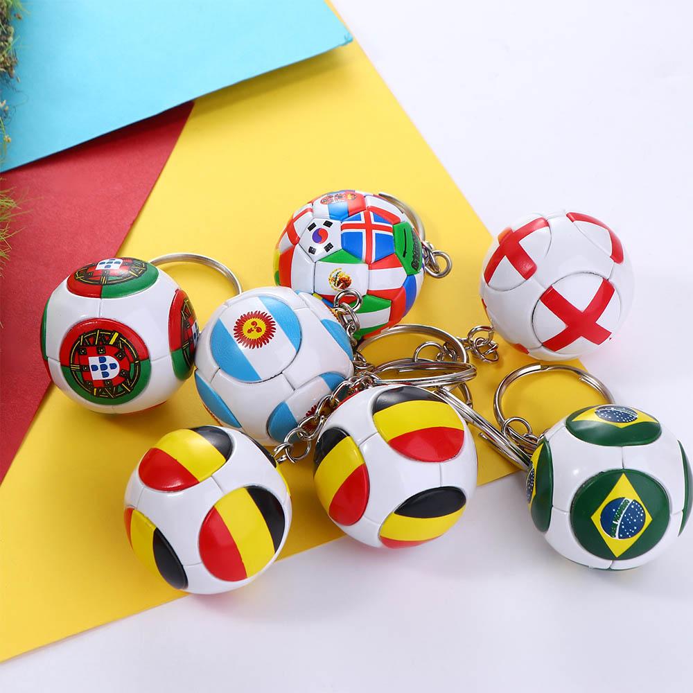 Gifts Car Key Chains Football Key Chain Country Soccer Keyring World Flag Ball Charms Bag Pendant
