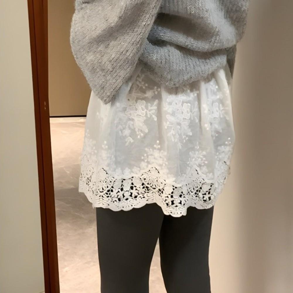 High Waist Lace Underskirt Slips Embroidery Mesh Underskirt Slips Dress  Girls