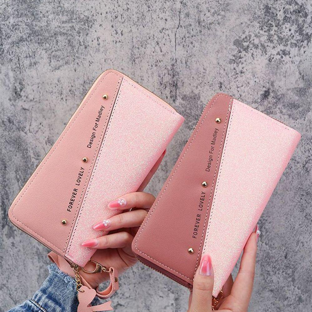 Tassel Pendant Women Long Purse PU Leather Square Card Bag Fashion Woman Clutch Wallet  Travel
